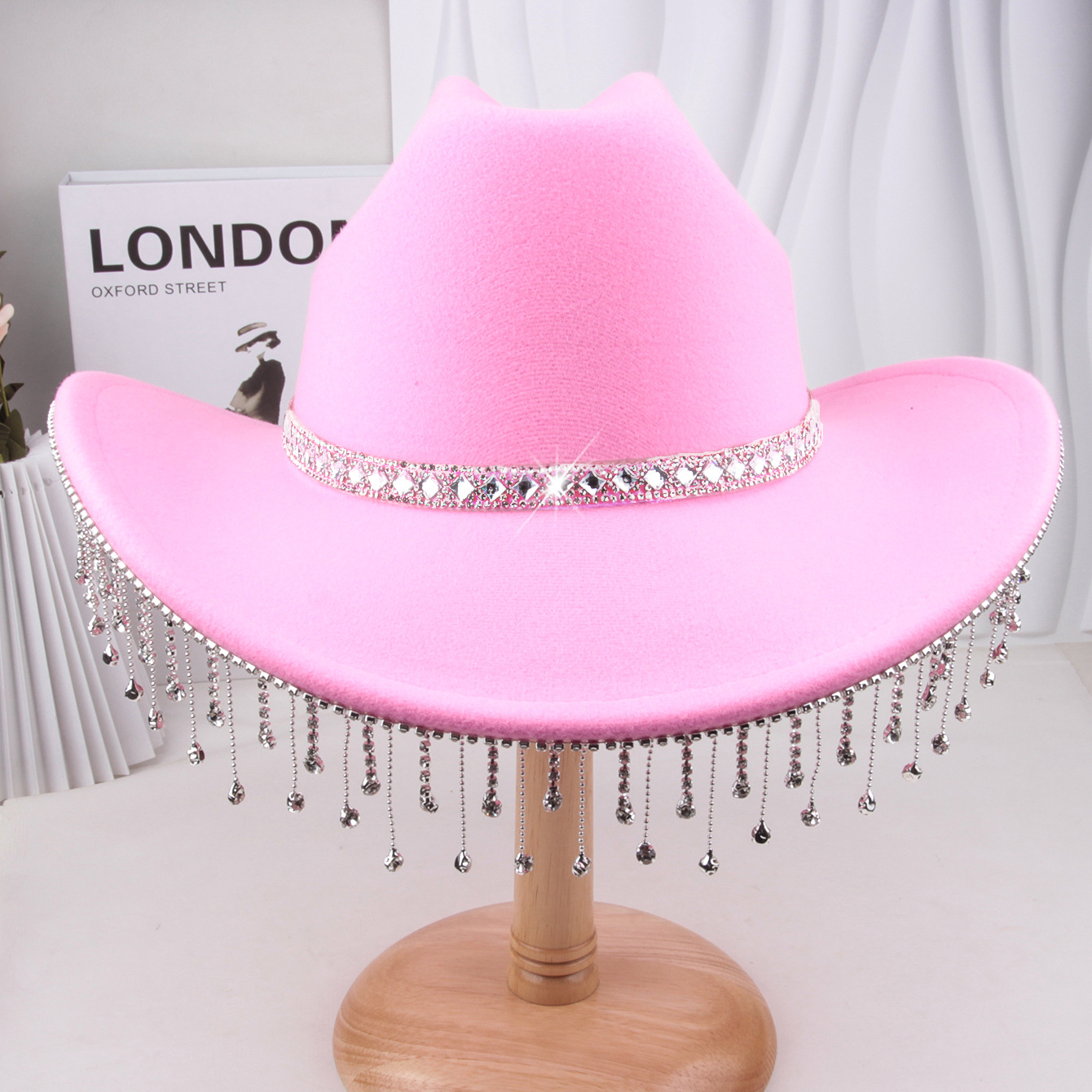 Sombrero de vaquero de fieltro – para bodas/fiestas temáticas, estilo western