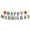 2023 Brazilian Carnival theme party decoration MARDI GRAS birthday flag paper pull flower spiral decoration