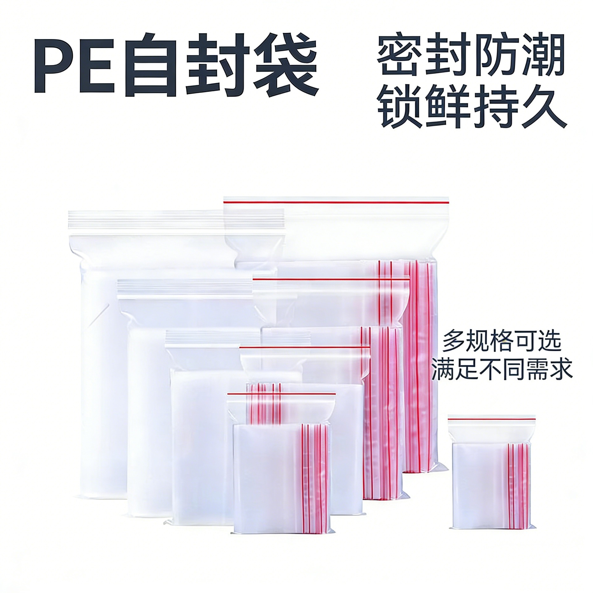 批发pe塑料封口袋透明自封口包装密封袋骨袋密实袋20*30加厚密封