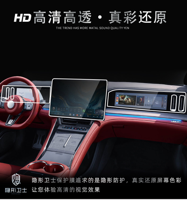 Suitable for 26 Models of Denza Z9Gt Central Control Navigation Instrument Interior Display Screen Protective Tempered Film Interior Decoration Accessories