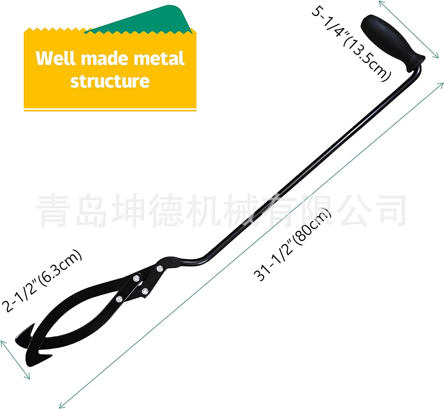 亚马逊多功能铁钩伐木施工工具单手钩 双钩型抓钩 提木器 提树钩