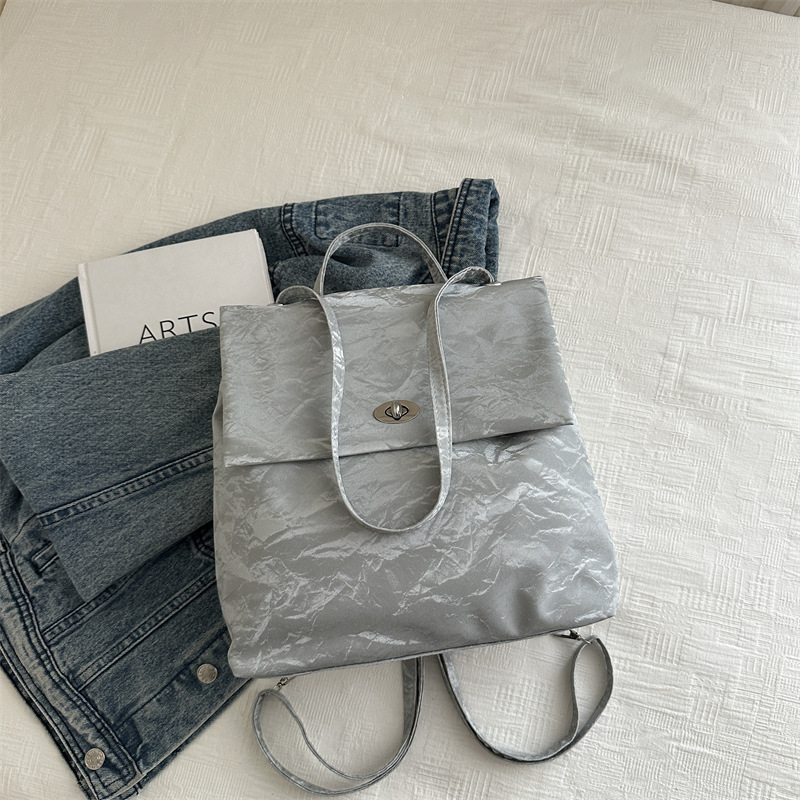 Mochila texturizada, mochila de mujer, mochila de mujer 2024 nueva moda, mochila de color sólido, mochila de viaje corto para estudiantes universitarios