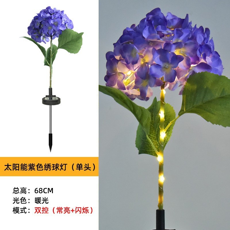 led太阳能灯地插灯彼岸花百合花玫瑰花仿真花蒲公英草坪铜线灯串|undefined