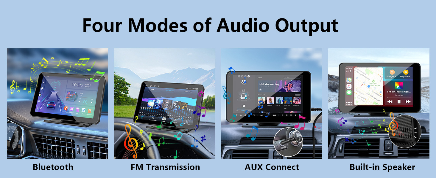 Cross-Border 7inch Wireless Carplay Portable Car Bluetooth Mp5 Player Multimedia Android Screen Projection Navigator