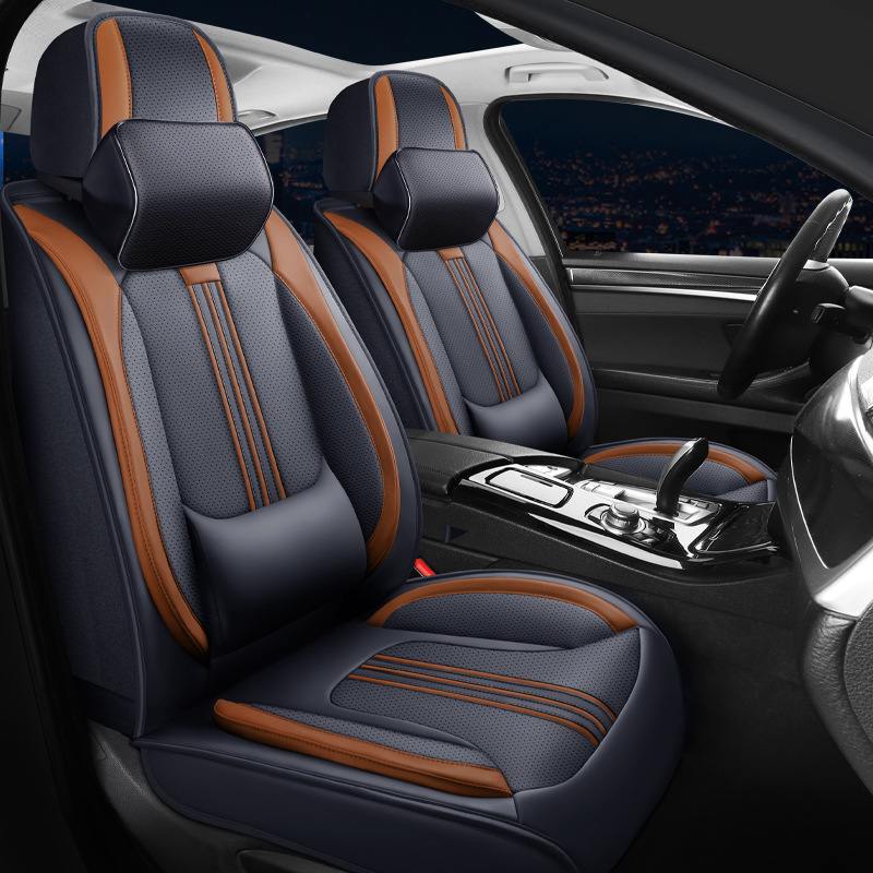 2025 New Three-Piece Lumbar Support Full Leather Car Seat Cushion for All Seasons Manufacturer Wholesale