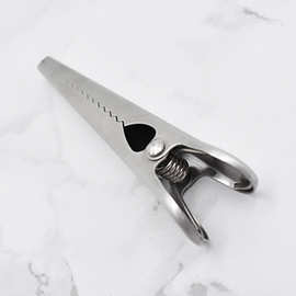 不锈钢鳄鱼夹茶夹砂纹封口夹密封夹文件夹子咖啡袋夹子厨房工具