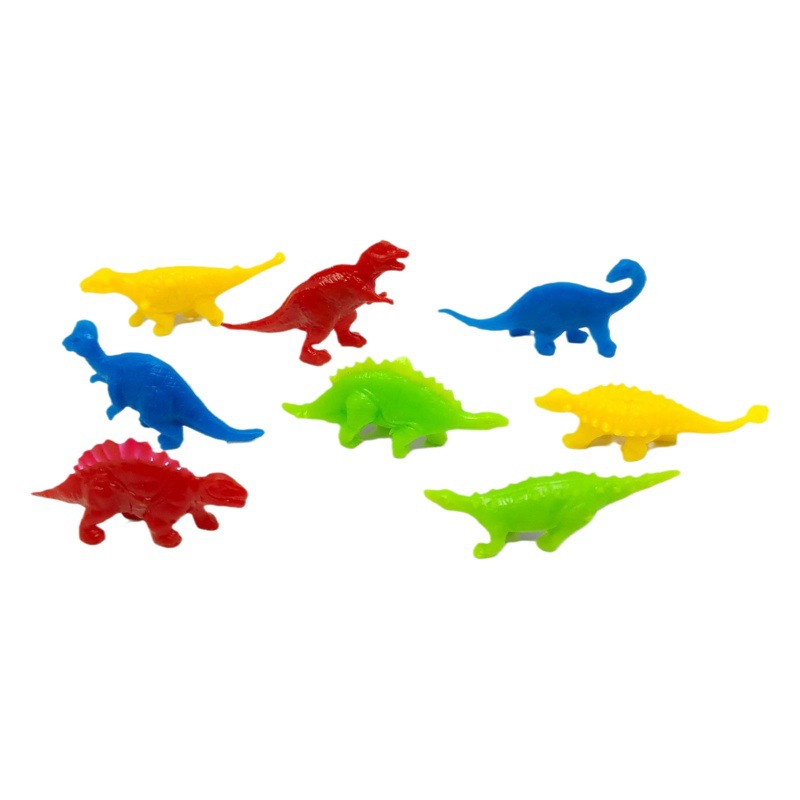 5cm mini dinosaur flexible glue small size simulation dinosaur model solid color PVC environmental protection material archaeological egg twisting machine accessories