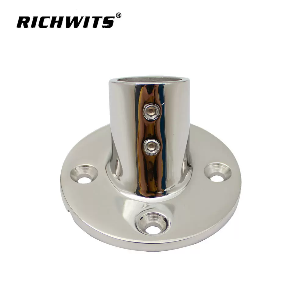 316不锈钢圆管座60度  22mm 25mm 船用游艇用五金配件 法兰管座