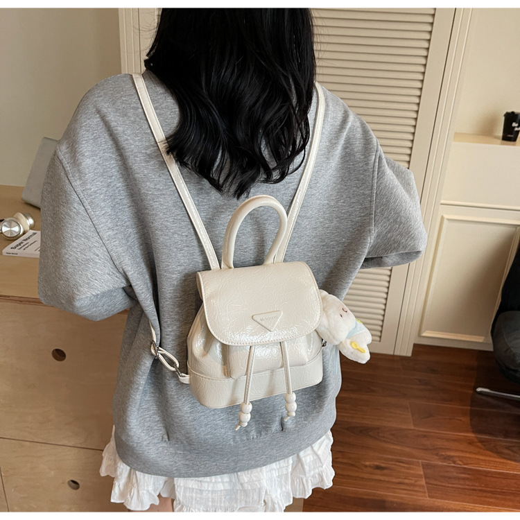 Stylish and sweet casual mini shopping and travel backpack 2025 New style, trendy and versatile solid color hand-held backpack undefined