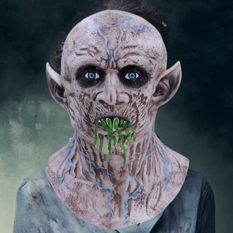 2025 nueva máscara de látex de Halloween, colmillos de miedo, fiesta de baile de vampiros, cosplay, camino de disfraces