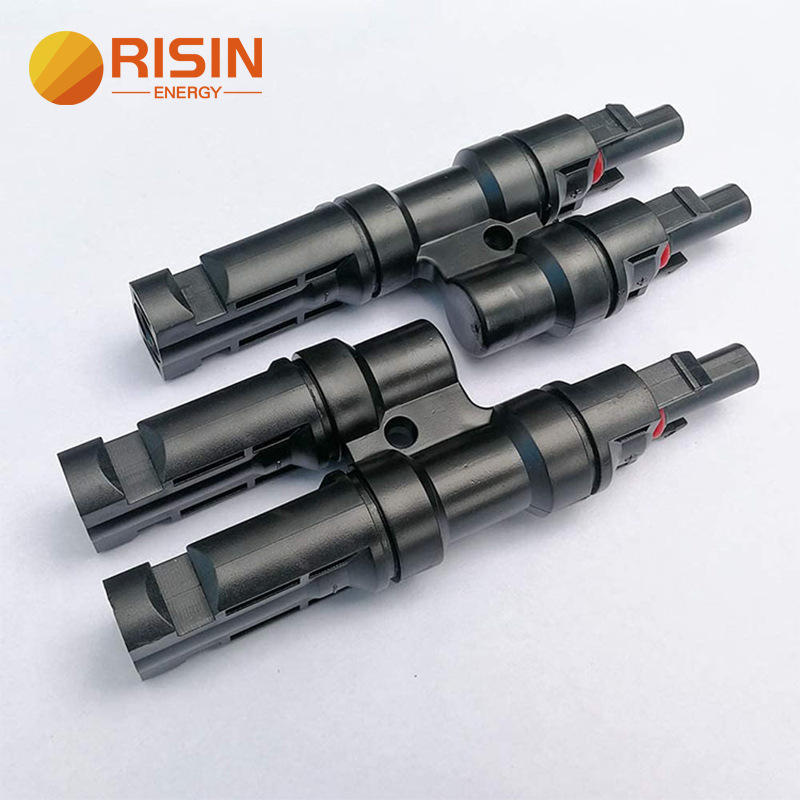 光伏连接器不带线分支光伏接头MC4连接器2转1防水汇流套件