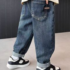 男童牛仔裤春秋款帅气潮流男孩个性裤子韩版洋气中小童时尚牛仔裤