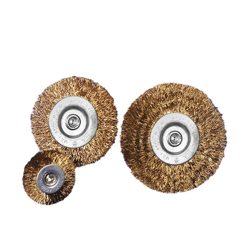 Cepillo de alambre de acero Hilda T-tipo molino eléctrico limpieza eliminación de óxido desbarbado pulido cepillo de alambre de acero con mango rueda de alambre de cobre