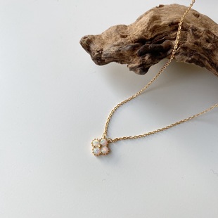 S925 Sterling Silver Plated 18K Gold Clavicle Chain Opal Australia Gem Fairy Elegant Jewelry Personality Pendant Exquisite and Delicate