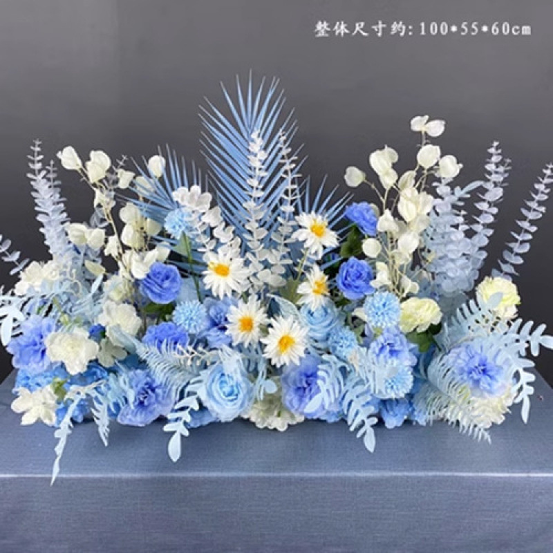 婚庆地排花仿真花婚礼布置成品道具新款订婚装饰迎宾路引摆件花排|undefined