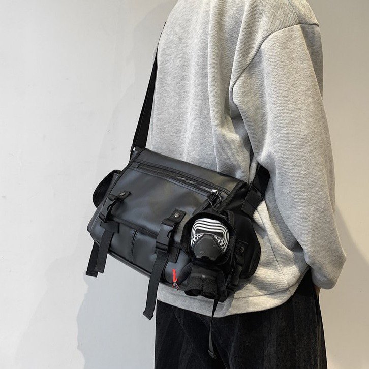 Crossbody Men Trendy Brand Korean Version Sports Large Capacity Messenger Workwear Functional Street Hip Hop Japanese_voghion.com