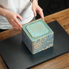 天地蓋錦箱、レトロクリスタル銅炉ギフトボックス、紫砂壺、セラミックマスターカップティーセット包装箱