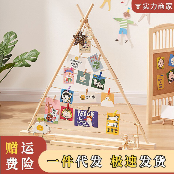 Photo display shelf kindergarten work shelf desktop message board Polaroid photo display shelf photo wall decorative shelf