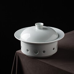 ホテル中厨陶磁器食器明炉加熱料理鍋スープ皿ろうそく中国式特色青白会レストランホテル