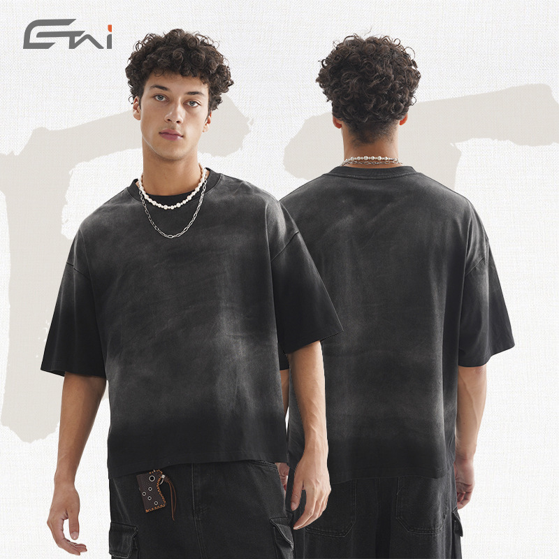 ETAI Men's Wear | High Quality Spray Horse Short Wide T-shirt Joker Short Boxy Fit Style Men's T-shirt ETAI Men's Wear | High Quality Spray Horse Short Wide T-shirt Joker Short Boxy Fit Style Men's T-shirt