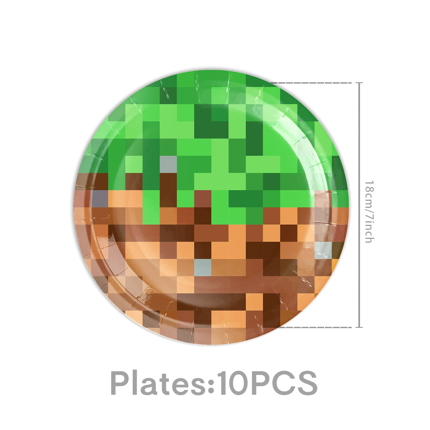 Party decorations set, Minecraft style, plates cups utensils balloons banner, packs 10–20 pcs