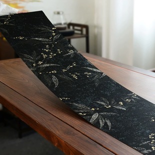 High-end Waterproof Table Runner Woven Brocade Suede Tea Mat Tea Ceremony Chinese Zen Tea Flag Tea Tablecloth High Precision Table Mat