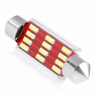 Car Led Double Tip Light Decoding Canbus 36mm 4014 12Smd Roof Light License Plate Light Indoor Light