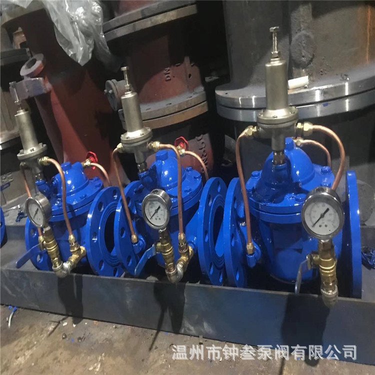 200X-16C DN150带压力表先导式减压阀 水用铸钢法兰减压阀 调压阀