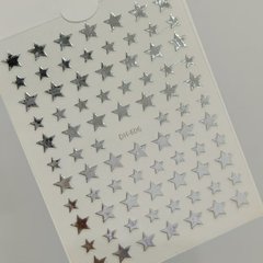 液态金属银美甲贴纸烫银星芒爱心diy小尺寸图案指甲贴纸饰品 DH款