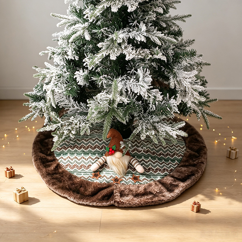 Comercio exterior transfronterizo nueva falda de árbol de Navidad copo de nieve alce felpa delantal de árbol de Navidad falda de árbol de Navidad decoraciones