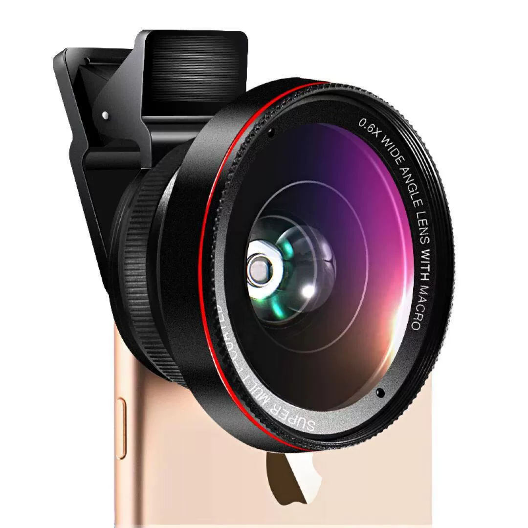 Широкоугольный объектив 0.6x + макрообъектив для мобильного телефона, макрообъектив 15x