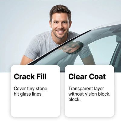 cracks on car windshields, Auto glass repair liquid