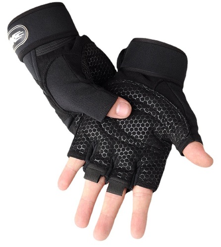 Fitness gloves half-finger men's and women's weightlifting dumbbell long wrist gloves equipment training breathable outdoor cycling gloves factory