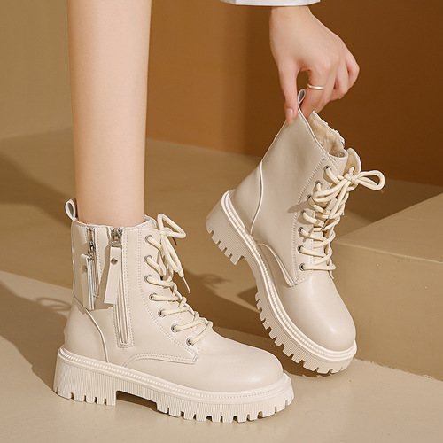 Women's 35-42 Martin Boots, British Style Windmill with Buckle, Spring and Autumn New Thick Sole, Versatile and Slimming Short Boots