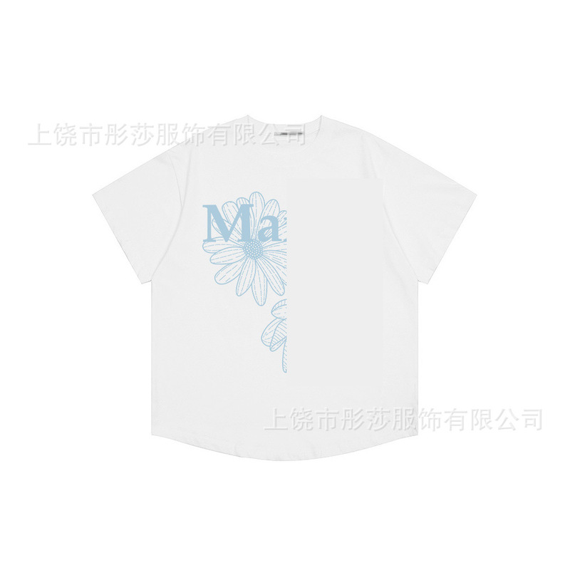 2025 新ゴールドハイシルバー同スタイルマルディ半袖デイジー Tシャツダックスフントカップル多用途トップ女性ルーズ|undefined