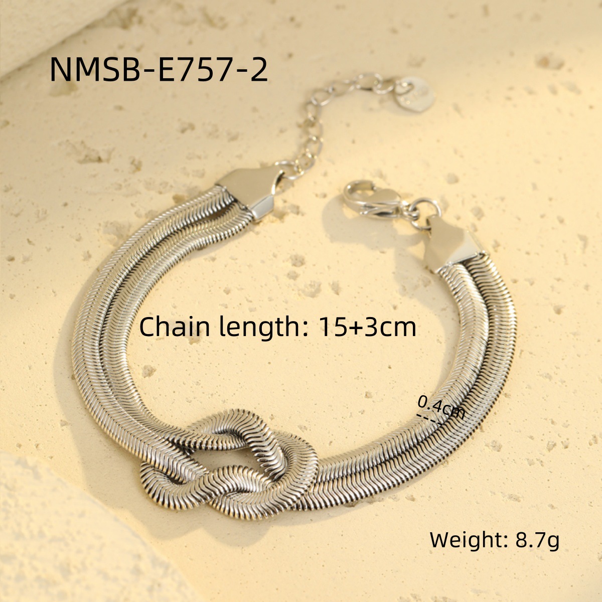 Women's Gender PVD Coated Real Gold Plated Solid Color Knot 304 Stainless Steel Modern Style Classic Style Waterproof Non Tarnish 304 Stainless Steel Bracelets