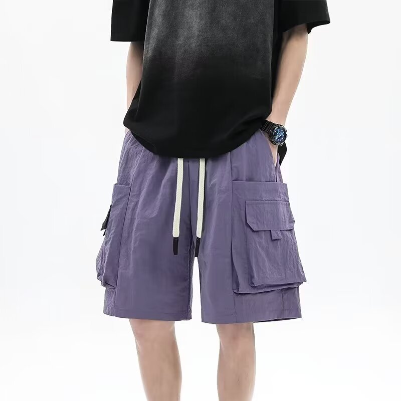 Summer New Style American Street Style Loose Fit Versatile Slimming Casual Trendy American Workwear Shorts with Multi-Pocket Design