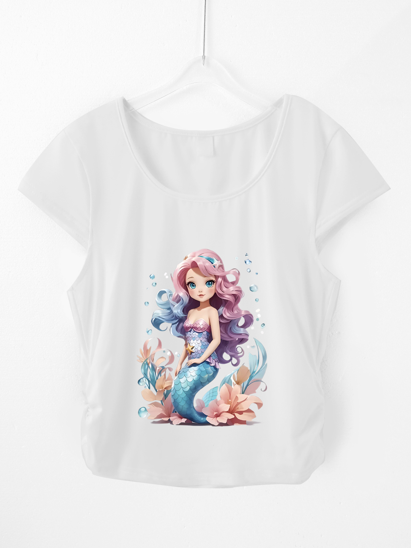 머메이드 화이트 티셔츠