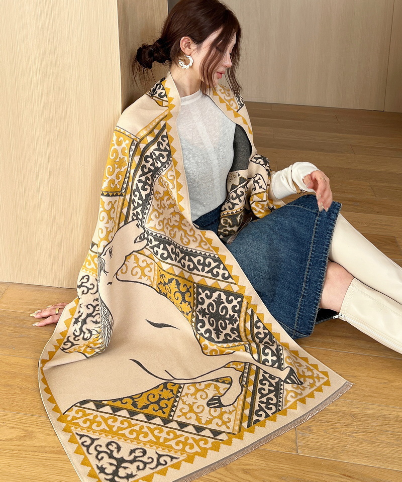Bufanda de imitación de cachemir geométrica para mujer invierno_voghion.com