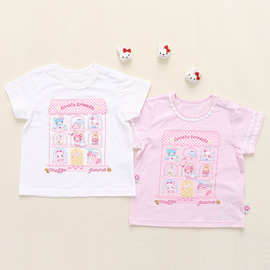 mezzopiano童装 钢琴家女童公主风小兔房子印花短袖上衣T恤