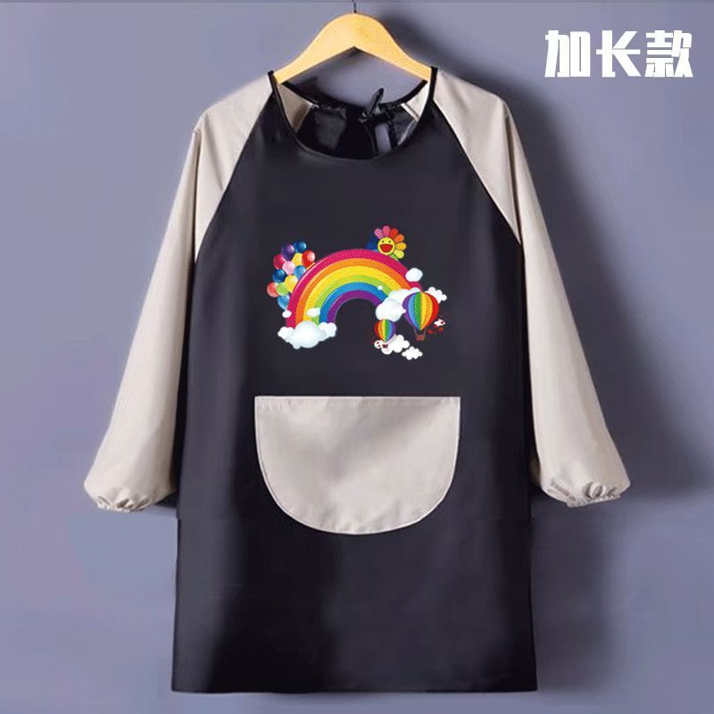 宝宝中大童画室罩衣幼儿园男女防水反穿护衣艺术学生秋冬艺术创作|undefined