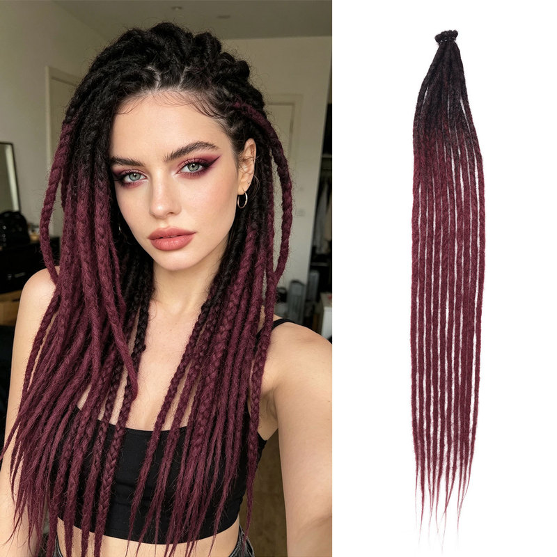 Cross-Border African 24inch Felted Dreadlock Wigs, Hand-Crocheted Hair Extensions, Synthetic Low-Temperature Fiber Long Single-Strand Dreadlock Wigs Cross-Border African 24inch Felted Dreadlock Wigs, Hand-Crocheted Hair Extensions, Synthetic Low-Temperature Fiber Long Single-Strand Dreadlock Wigs