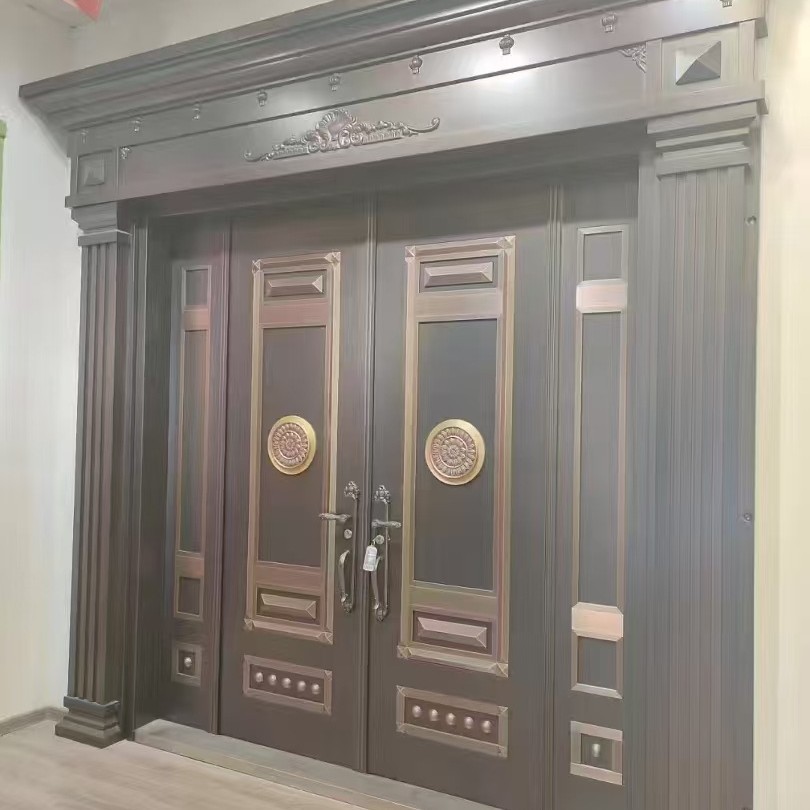 批发湖北南漳不锈钢铜门谷城入户铜门保康农村自建房别墅大门