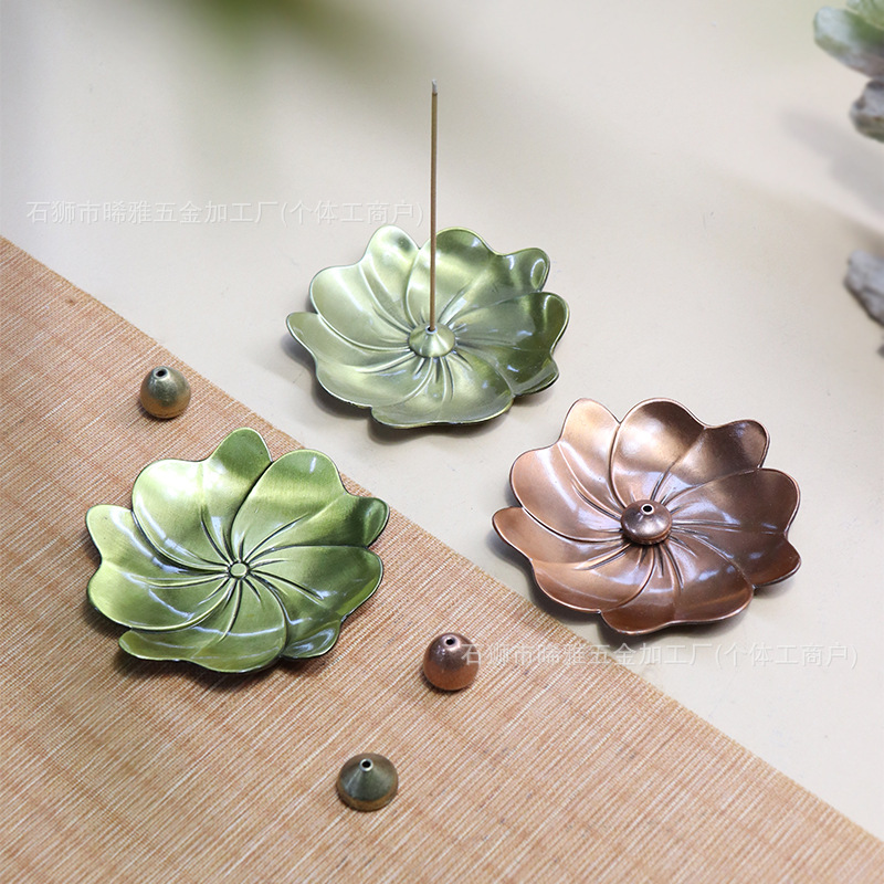 樱花香盘水滴线香香插香座沉檀香炉香盘香托香点香器香薰盘锌合金