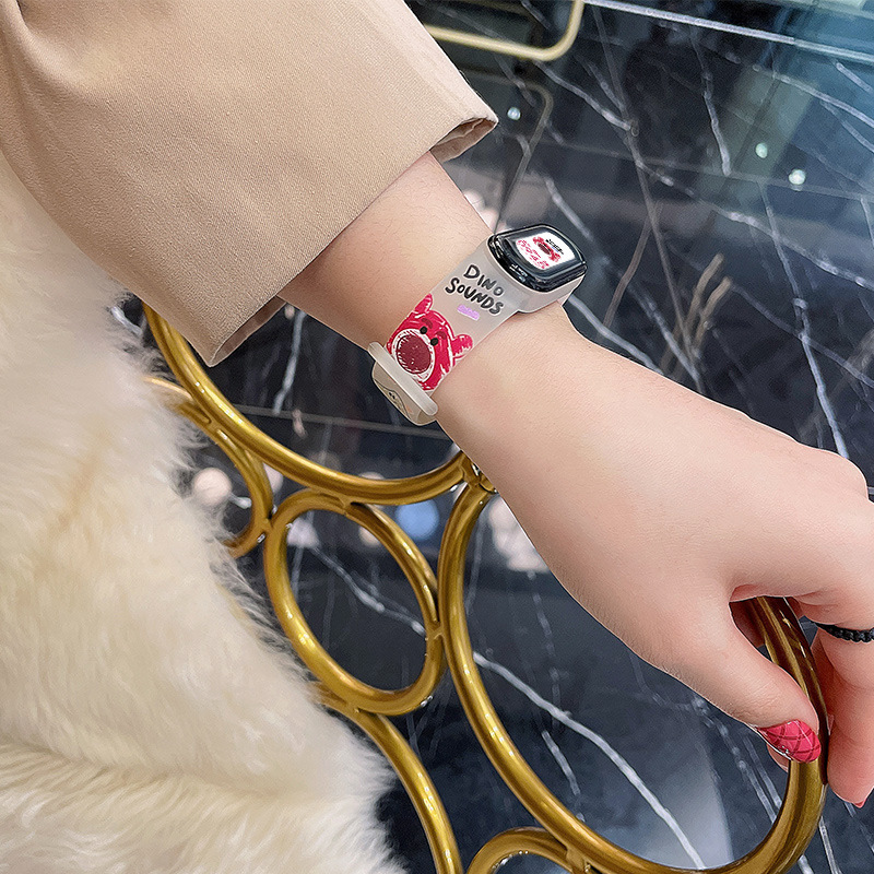 Suitable for Xiaomi Mi Band 5/6/7 Wristband Transparent Glacier Strawberry Bear 3/4 Strap Nfc Version Universal Trendy Accessories