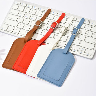Pu Leather Stitched Boarding Pass Cross-Border Travel Horizontal and Vertical Flip Thickened Leather Luggage Tag Work Badge Name Tag