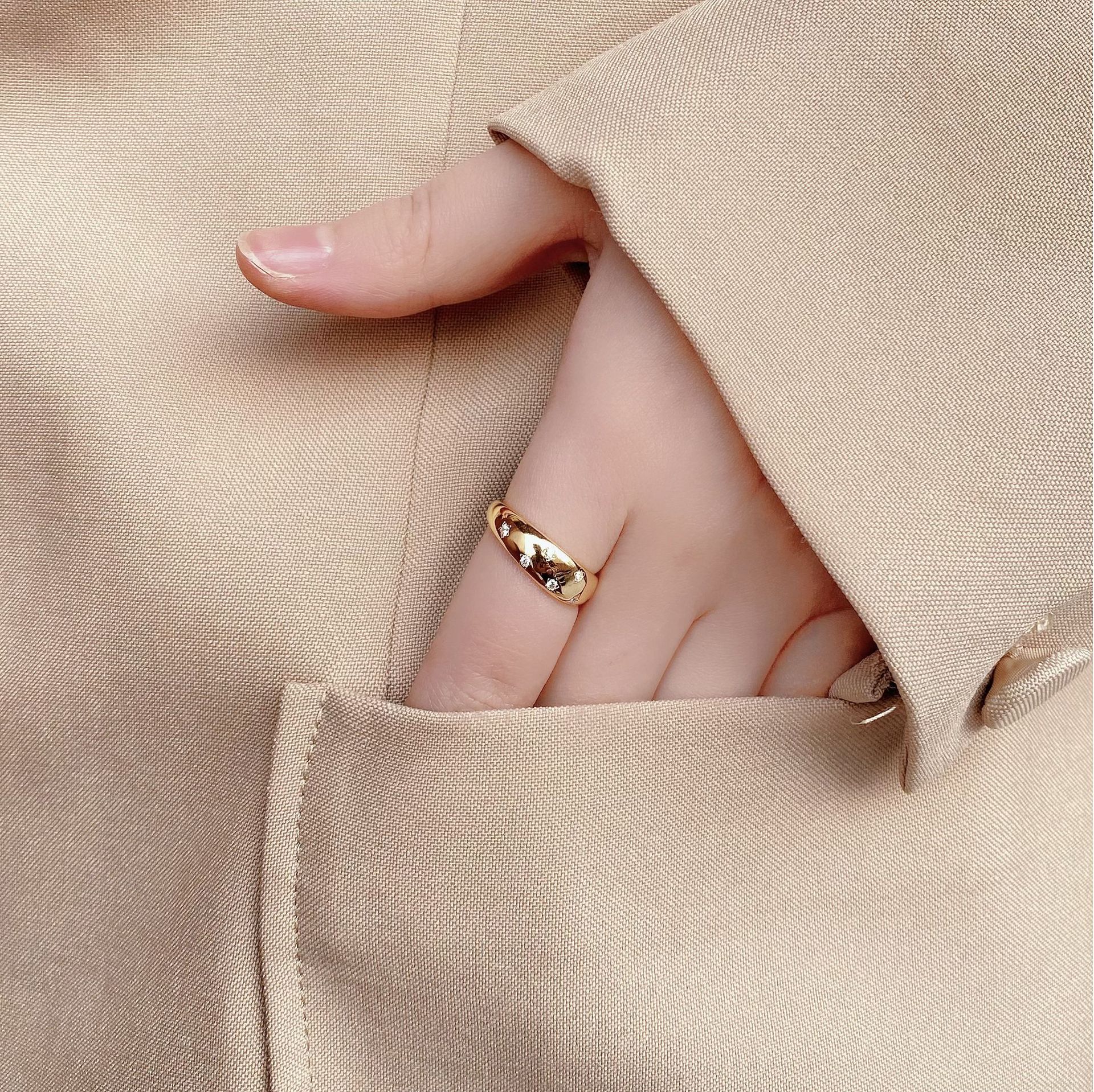 18K Gold Plated Silver Plated 925 Sterling Silver Zircon Geometric Star Adjustable Ring Open Rings Rings display picture 8