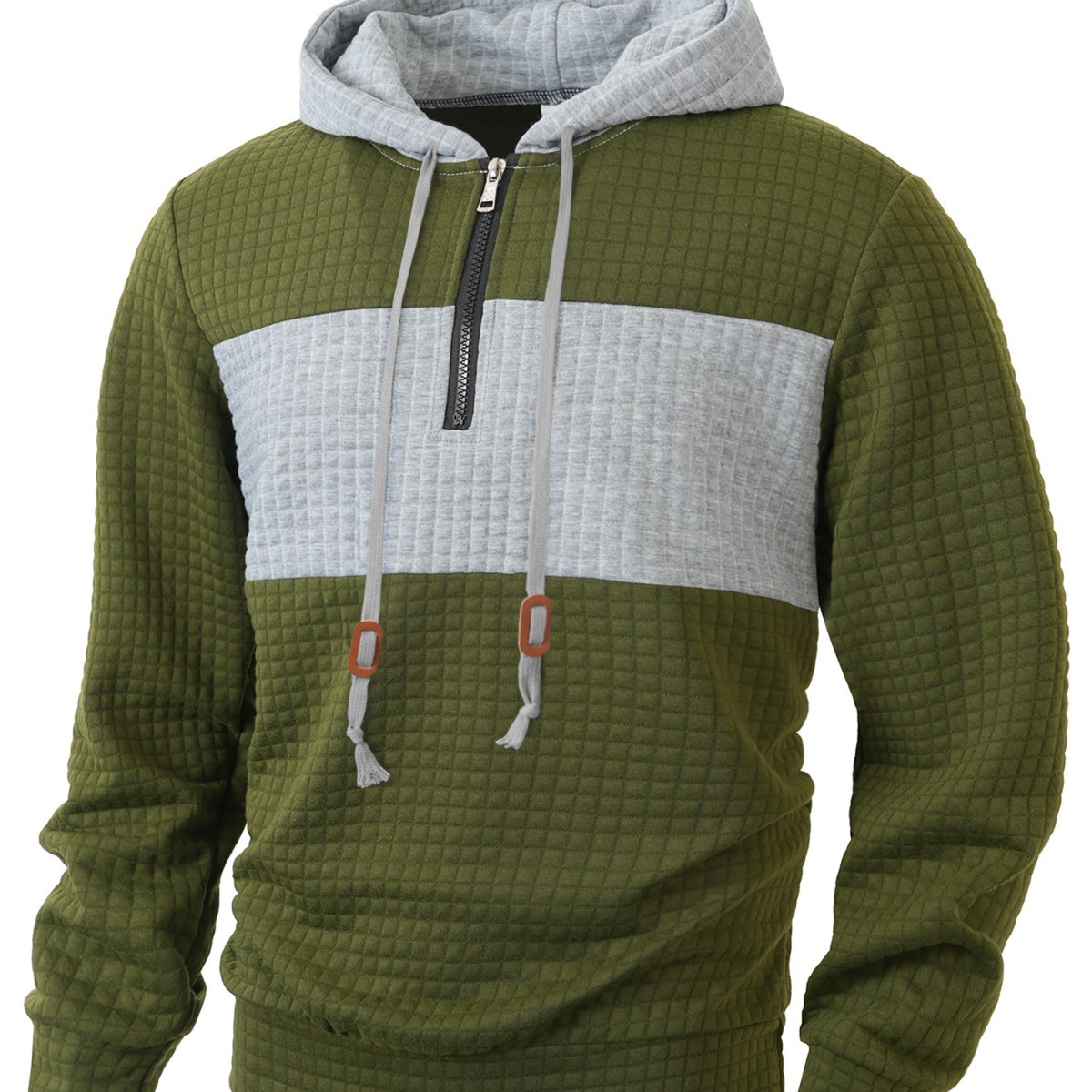 Europa tamaño Amazon primavera y otoño hombre nuevo hombre color cuadrado chaqueta camiseta de mangas largas sudadera deportiva casual