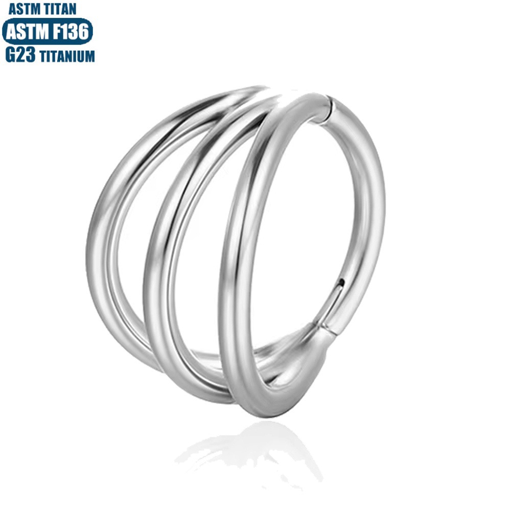 F136 Titanium Alloy Implant-Grade Nose Ring Zircon Earrings Seamless Ring Nose Ring Fashion Jewelry Septum Piercing Ear Bone Ring detail image 39