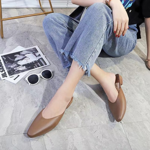 Summer Baoji Women's Flat Low Heel Slip-on Casual Slides Half-Hot Sandals